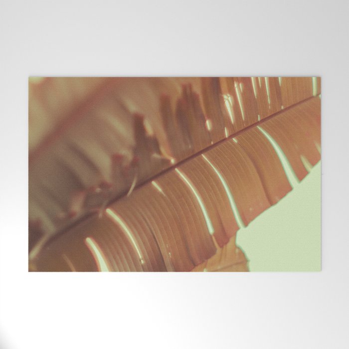 Sunset Banana Leaves tropical leaf botanical photograph Welcome Mat Gallery Image 1