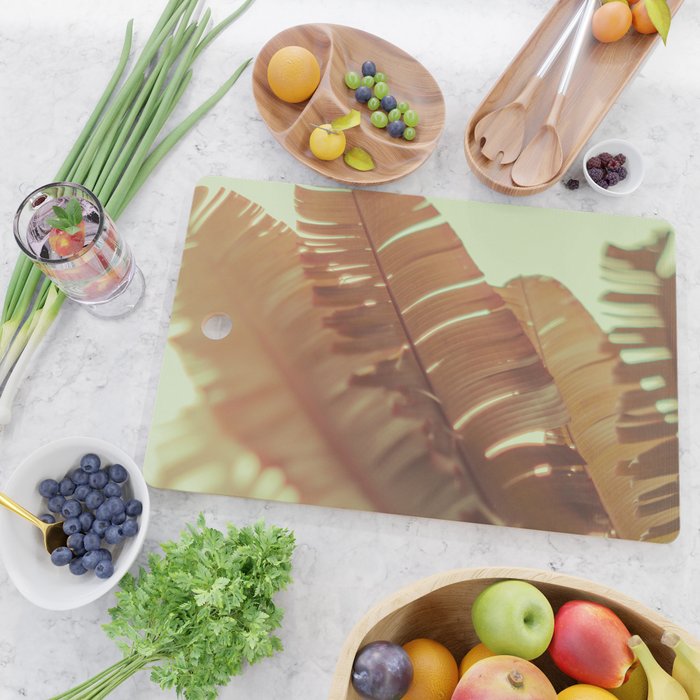 Sunset Banana Leaves tropical leaf botanical photograph Cutting Board Gallery Image 2