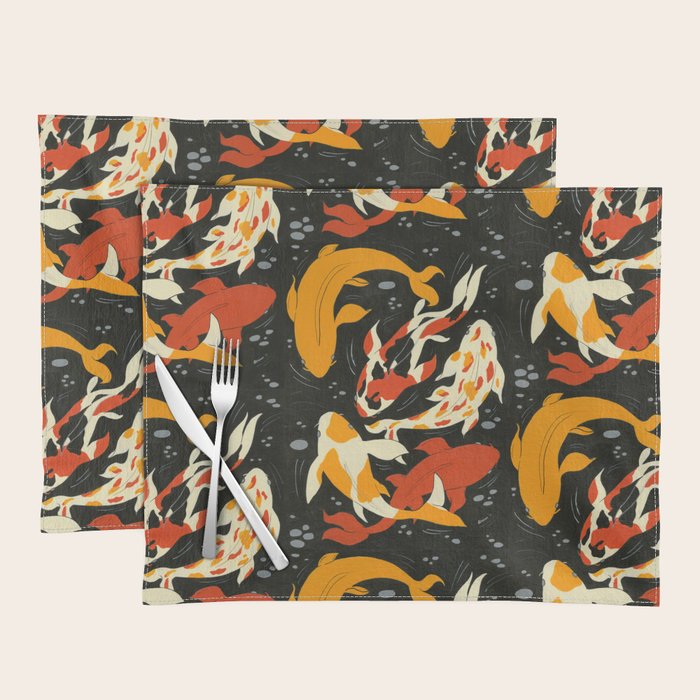 Koi in Black Water Placemat Gallery Image 1