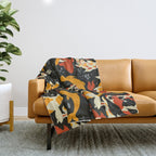 Koi in Black Water Throw Blanket Gallery Image 1