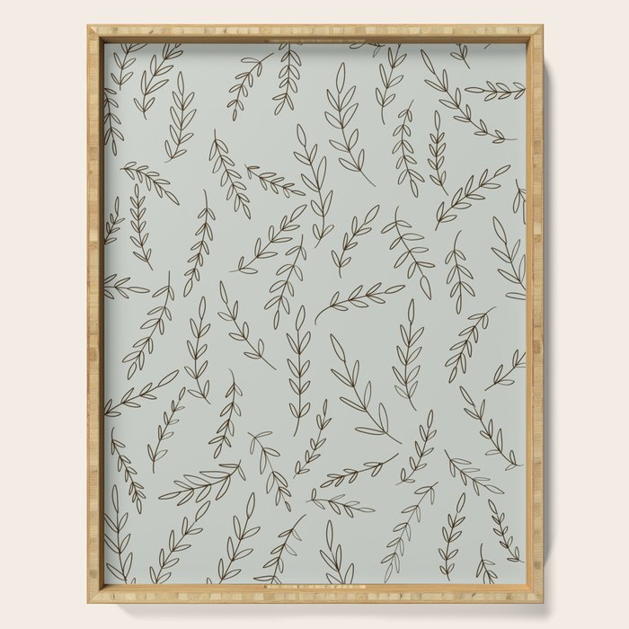 Rosemary Sketch Pattern Serving Tray Gallery Image 1