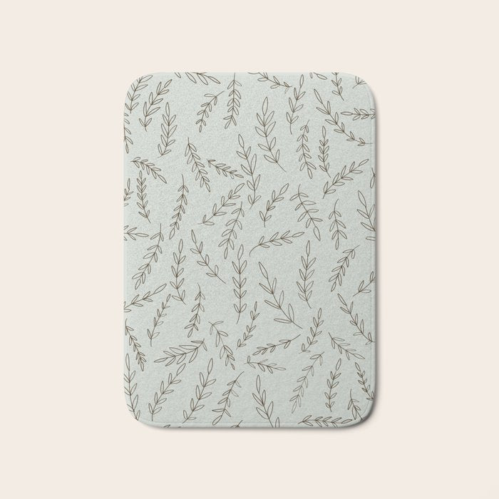 Rosemary Sketch Pattern Bath Mat Gallery Image 1