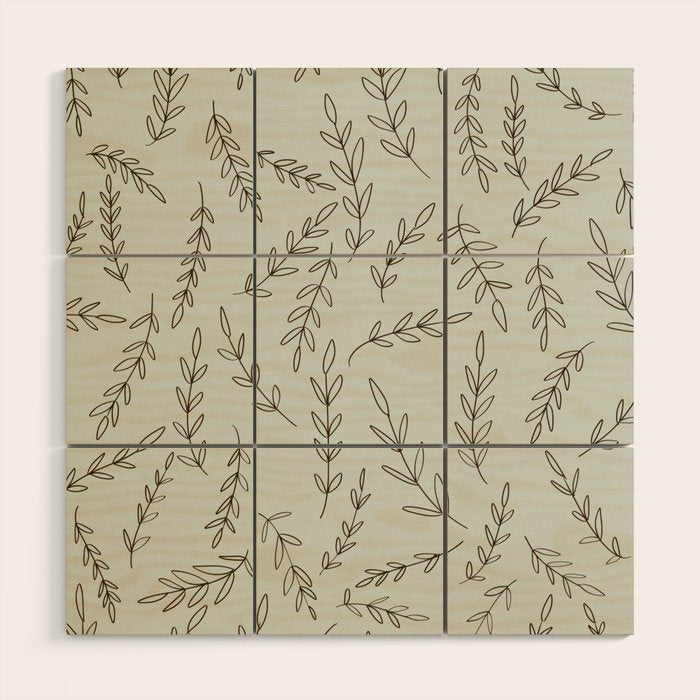 Rosemary Sketch Pattern Wood Wall Art Gallery Image 1