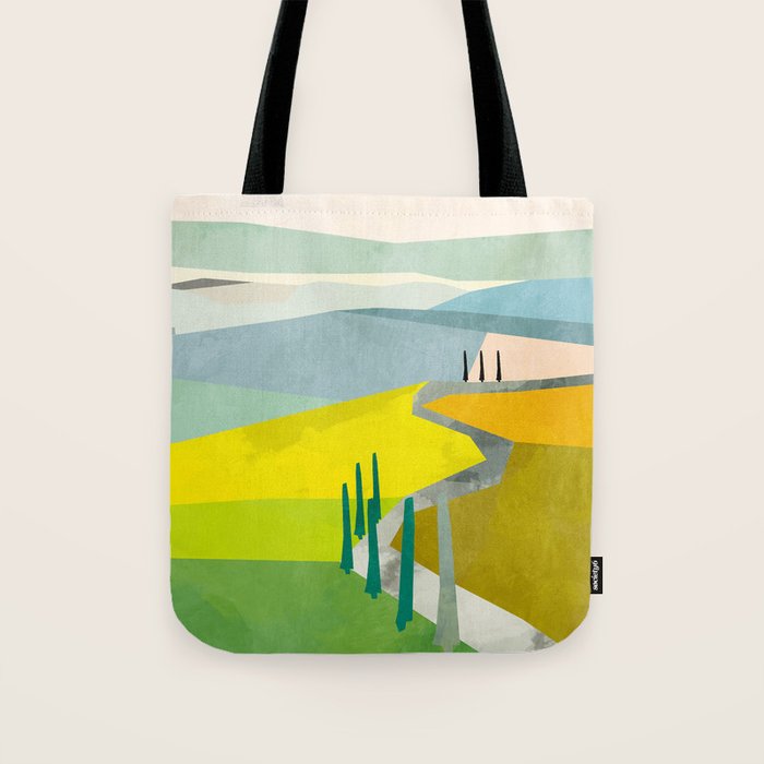 Tuscany italy landscape abstract art Tote Bag Gallery Image 1