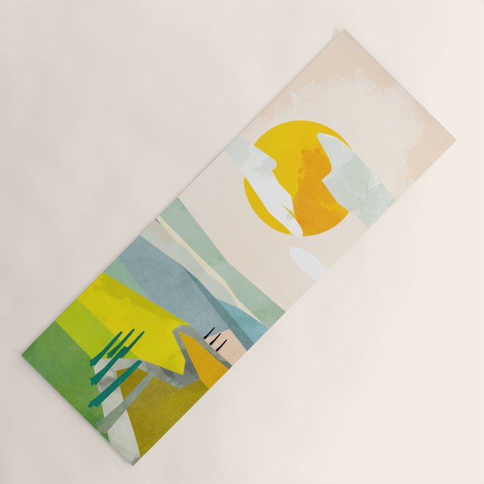 Tuscany italy landscape abstract art Yoga Mat Gallery Image 1