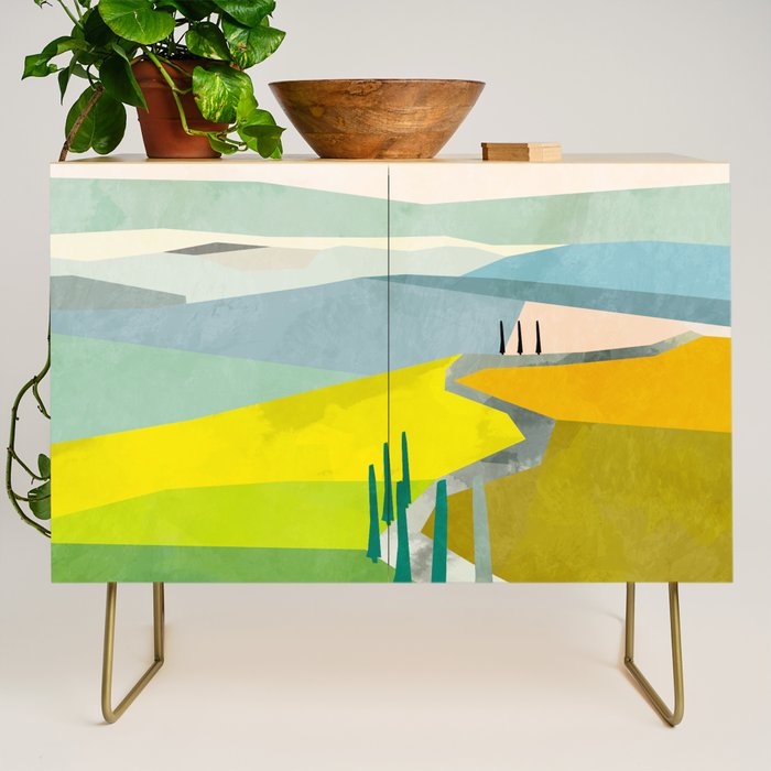 Tuscany italy landscape abstract art Credenza Gallery Image 1