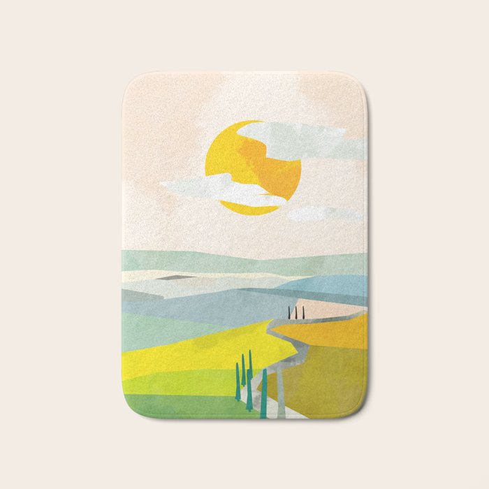 Tuscany italy landscape abstract art Bath Mat Gallery Image 1