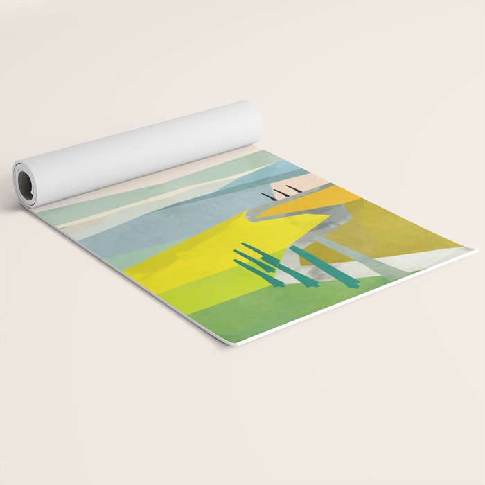 Tuscany italy landscape abstract art Yoga Mat Gallery Image 2