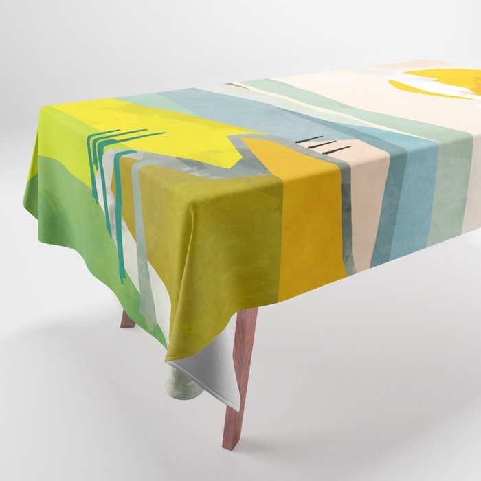 Tuscany italy landscape abstract art Tablecloth Gallery Image 1