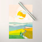 Tuscany italy landscape abstract art Wrapping Paper Gallery Image 1