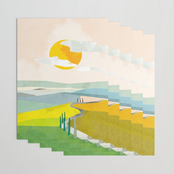 Tuscany italy landscape abstract art Wrapping Paper Gallery Image 3