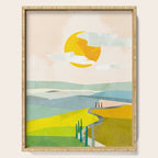 Tuscany italy landscape abstract art Serving Tray Gallery Image 1