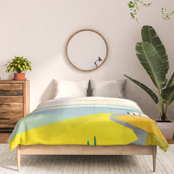 Tuscany italy landscape abstract art Comforter Gallery Image 3