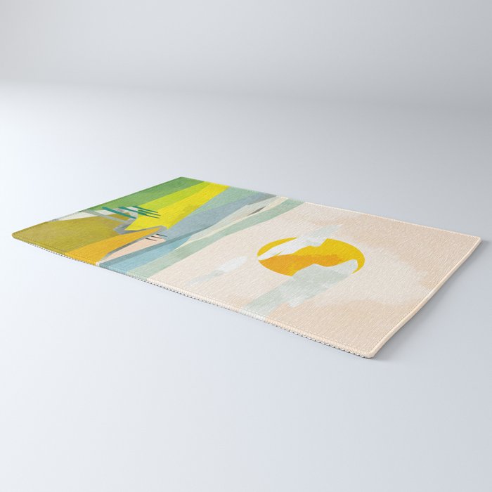 Tuscany italy landscape abstract art Rug Gallery Image 3