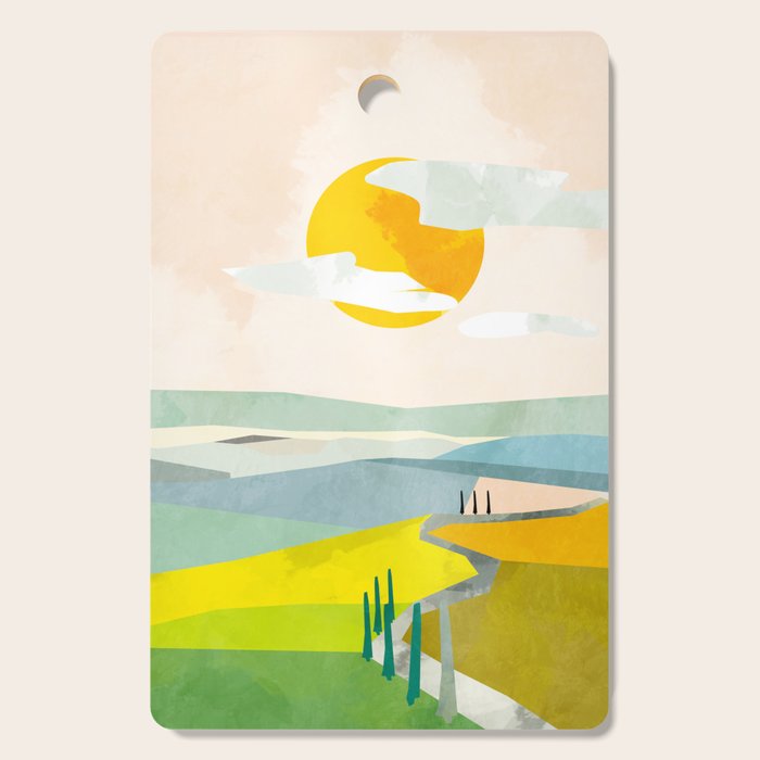 Tuscany italy landscape abstract art Cutting Board Gallery Image 1
