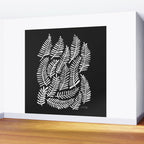 Modern Fronds - White on Black Palette Wall Mural Gallery Image 2
