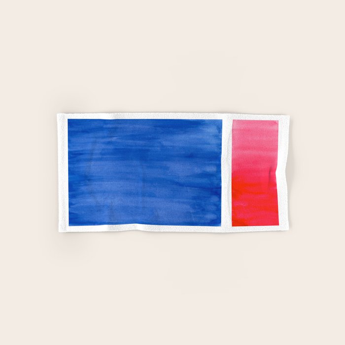 Rothko Abstract Mid Century Modern Minimalist Colorful Simple Nautical Red Blue Bath Towel Gallery Image 1