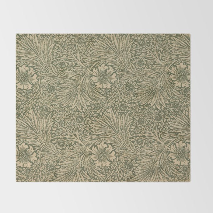 Marigold by William Morris 1875 Antique Vintage Victorian Jugendstil Art Nouveau Retro Pattern Throw Blanket Gallery Image 2