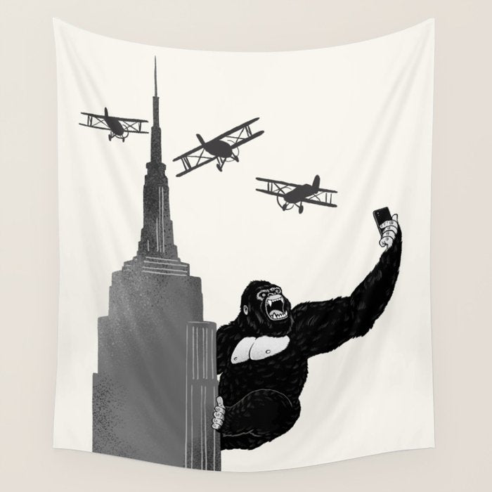 Selfie King Kong Wall Tapestry Gallery Image 4