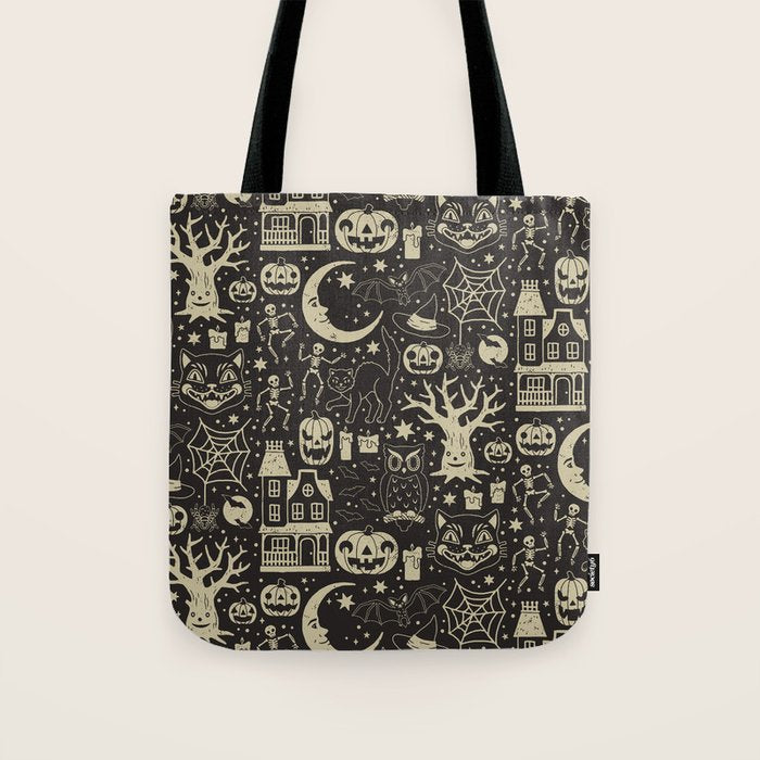 Vintage Halloween: Black Cat Tote Bag Gallery Image 1