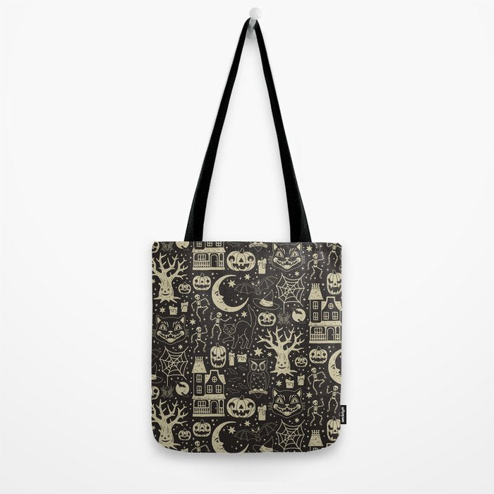 Vintage Halloween: Black Cat Tote Bag Gallery Image 2