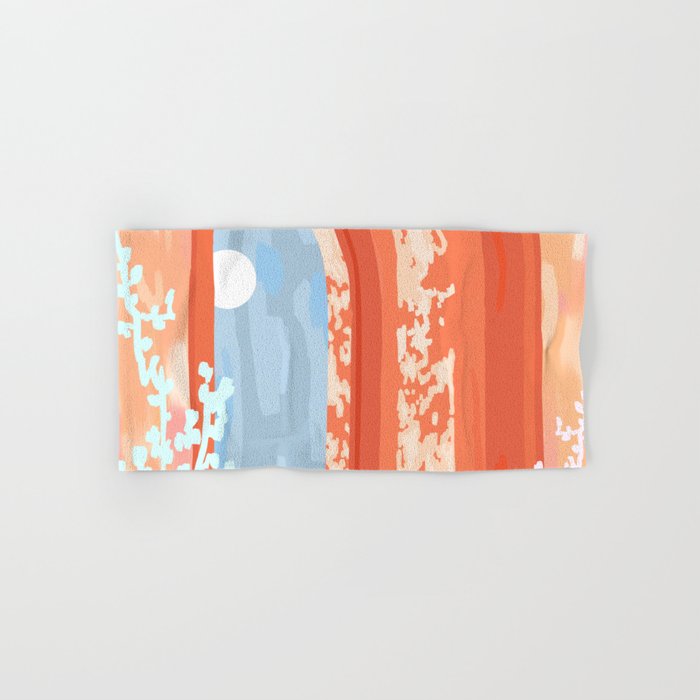 Moonlit, Summer Day Home Decor, Architecture Indoor Building Interior Design, Full Moon Bohemian Eclectic Bright, Mindful Spiritual Joy Painting Bath Towel Gallery Image 1