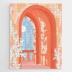 Moonlit, Summer Day Home Decor, Architecture Indoor Building Interior Design, Full Moon Bohemian Eclectic Bright, Mindful Spiritual Joy Painting Jigsaw Puzzle Gallery Image 1