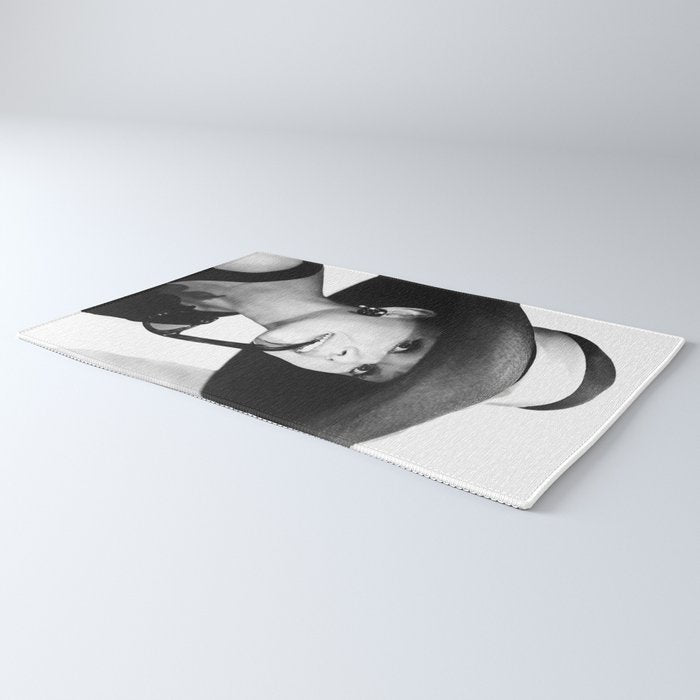 Audrey Hepburn Portrait, Black and White Vintage  Rug Gallery Image 3