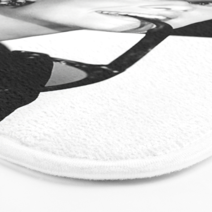 Audrey Hepburn Portrait, Black and White Vintage  Bath Mat Gallery Image 3