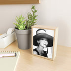 Audrey Hepburn Portrait, Black and White Vintage  Mini Art Print Gallery Image 2