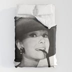 Audrey Hepburn Portrait, Black and White Vintage  Duvet Cover Gallery Image 6