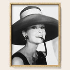 Audrey Hepburn Portrait, Black and White Vintage  Serving Tray Gallery Image 1