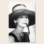 Audrey Hepburn Portrait, Black and White Vintage  Cutting Board Gallery Image 1