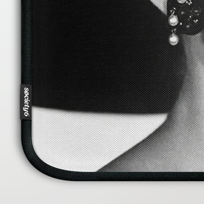 Audrey Hepburn Portrait, Black and White Vintage  Laptop Sleeve Gallery Image 3