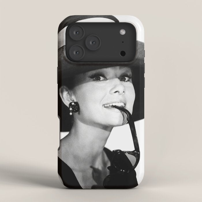 Audrey Hepburn Portrait, Black and White Vintage  iPhone Case Gallery Image 4