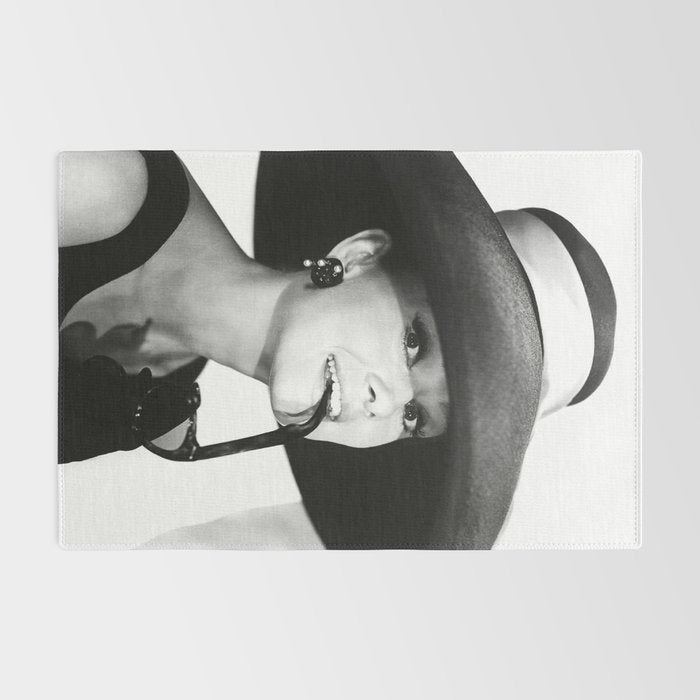 Audrey Hepburn Portrait, Black and White Vintage  Rug Gallery Image 2