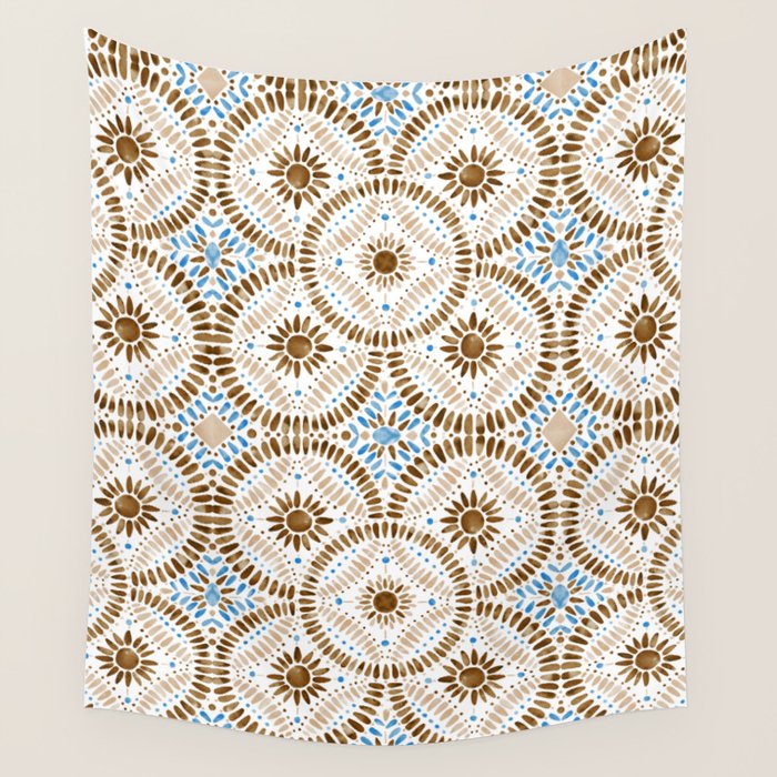 Rustic Tile Mandala A Wall Tapestry Gallery Image 1