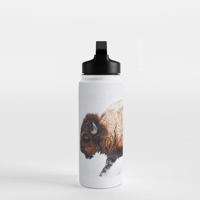 Buffalo In The Snow Water Bottle Gallery Image 3