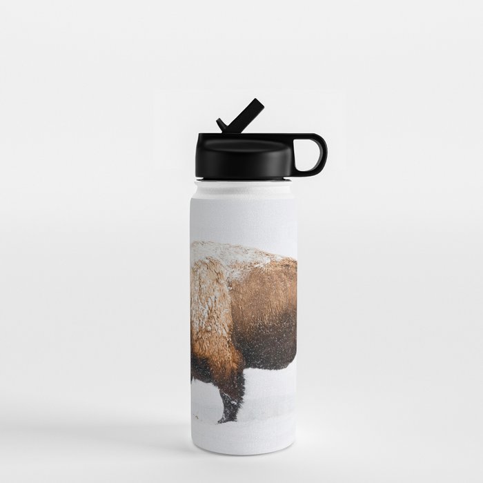 Buffalo In The Snow Water Bottle Gallery Image 1