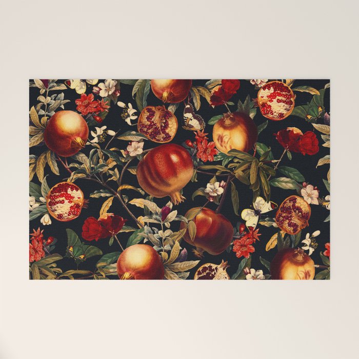 Pomegranate Garden II - Night Welcome Mat Gallery Image 1