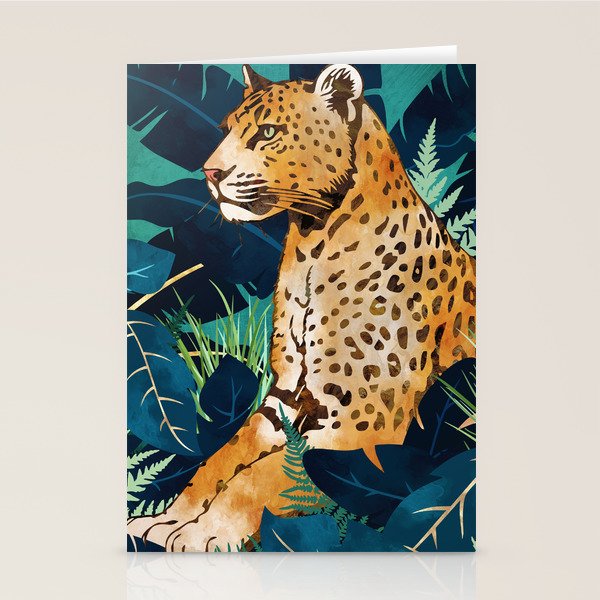 Leopard and Indigo Botanical Stationery Card Gallery Image 2