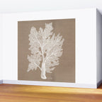 Sea Fan Coral - White on Kraft Wall Mural Gallery Image 2