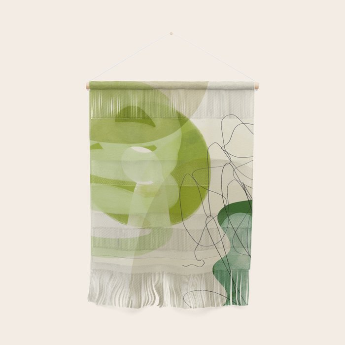 relations in green boho lines & shapes Wall Hanging Gallery Image 1