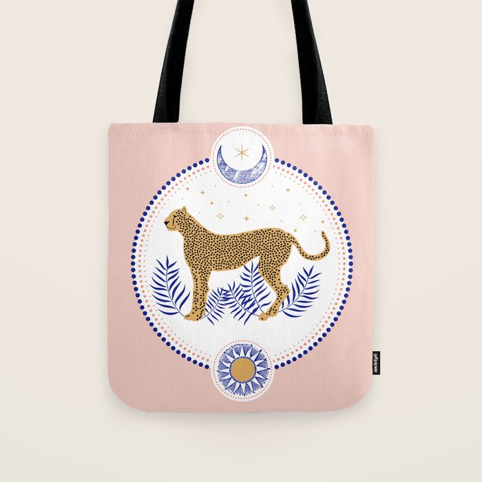 Wild Cheetah and the Moon 2 Tote Bag Gallery Image 1