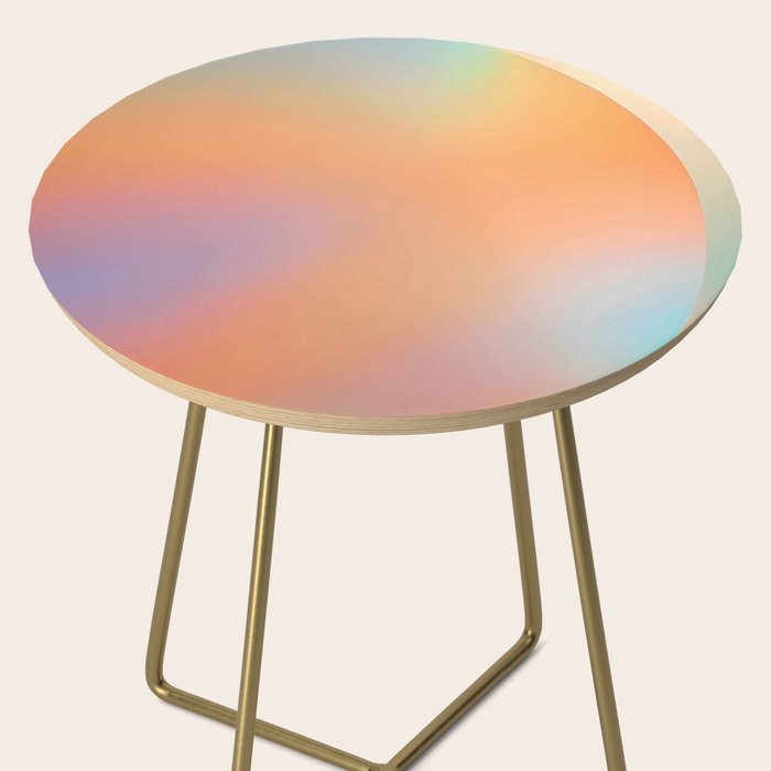 The Ring, Pastel Soft Gradient Shading, Geometrical Circle of Life Graphic, Digital Shapes Eclectic Modern, Futuristic Mindful Eclectic Meditation, Bohemian Yoga Spiritual Side Table Gallery Image 2