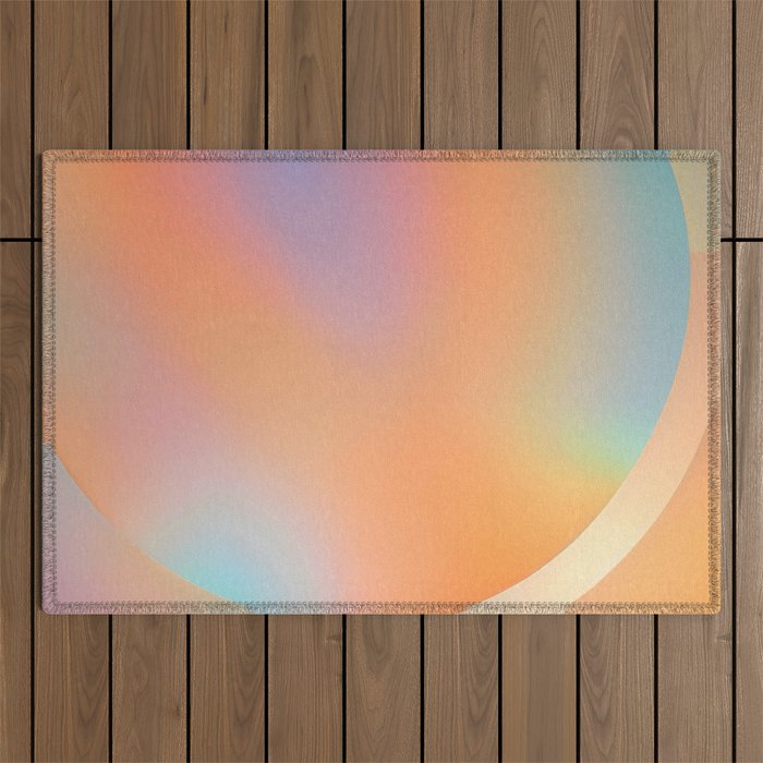 The Ring, Pastel Soft Gradient Shading, Geometrical Circle of Life Graphic, Digital Shapes Eclectic Modern, Futuristic Mindful Eclectic Meditation, Bohemian Yoga Spiritual Outdoor Rug Gallery Image 1