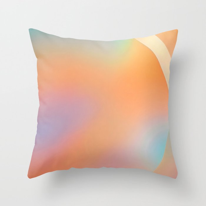 The Ring, Pastel Soft Gradient Shading, Geometrical Circle of Life Graphic, Digital Shapes Eclectic Modern, Futuristic Mindful Eclectic Meditation, Bohemian Yoga Spiritual Throw Pillow Gallery Image 6