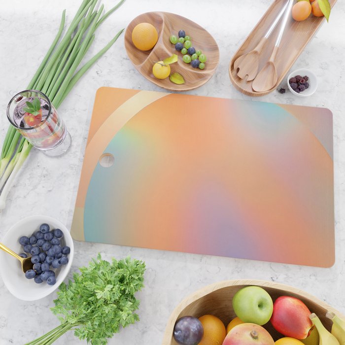 The Ring, Pastel Soft Gradient Shading, Geometrical Circle of Life Graphic, Digital Shapes Eclectic Modern, Futuristic Mindful Eclectic Meditation, Bohemian Yoga Spiritual Cutting Board Gallery Image 2