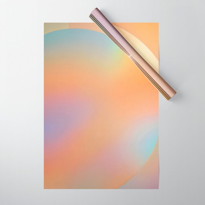 The Ring, Pastel Soft Gradient Shading, Geometrical Circle of Life Graphic, Digital Shapes Eclectic Modern, Futuristic Mindful Eclectic Meditation, Bohemian Yoga Spiritual Wrapping Paper Gallery Image 1