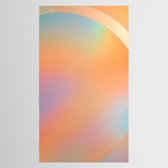 The Ring, Pastel Soft Gradient Shading, Geometrical Circle of Life Graphic, Digital Shapes Eclectic Modern, Futuristic Mindful Eclectic Meditation, Bohemian Yoga Spiritual Tablecloth Gallery Image 2